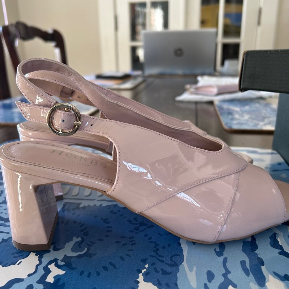 Hobbs London Karina Leather Sandals in Pale Pink